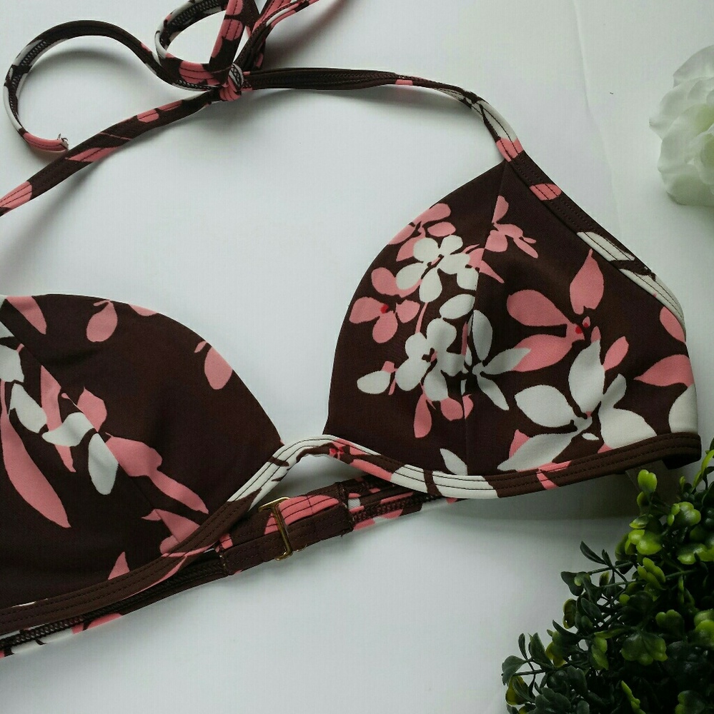 Victoria's Secret Brown Floral Print Bikini 36-A - Picture 3 of 8